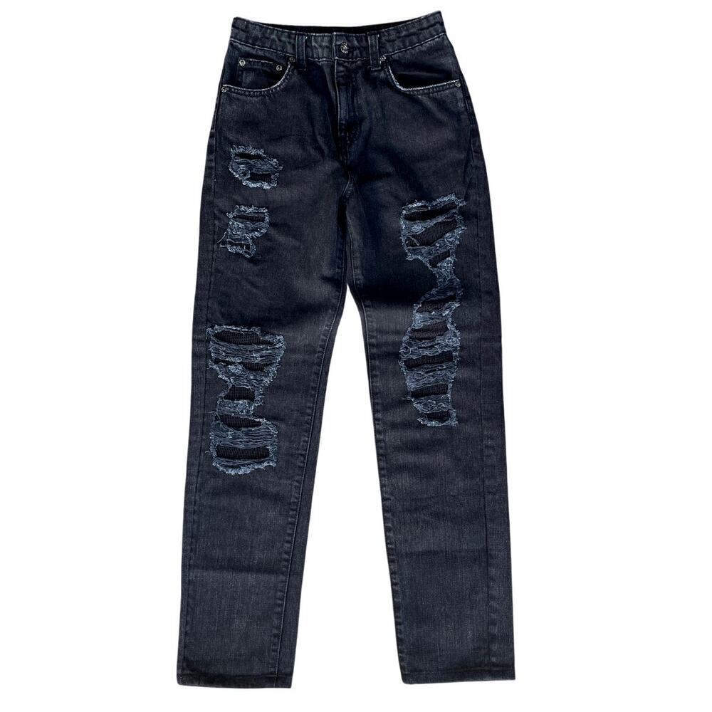 CARMAR Womens Black Distressed Jeans Size 25